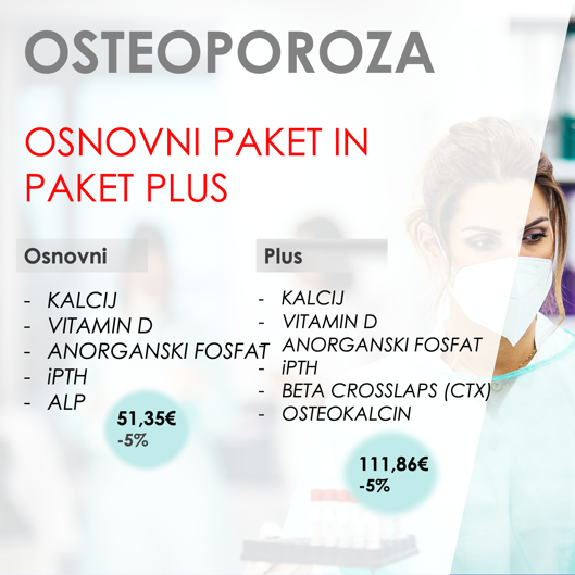 NOVO V BIOLABU! OSTEOPOROZA (OSNOVNI PAKET+ PAKET PLUS)