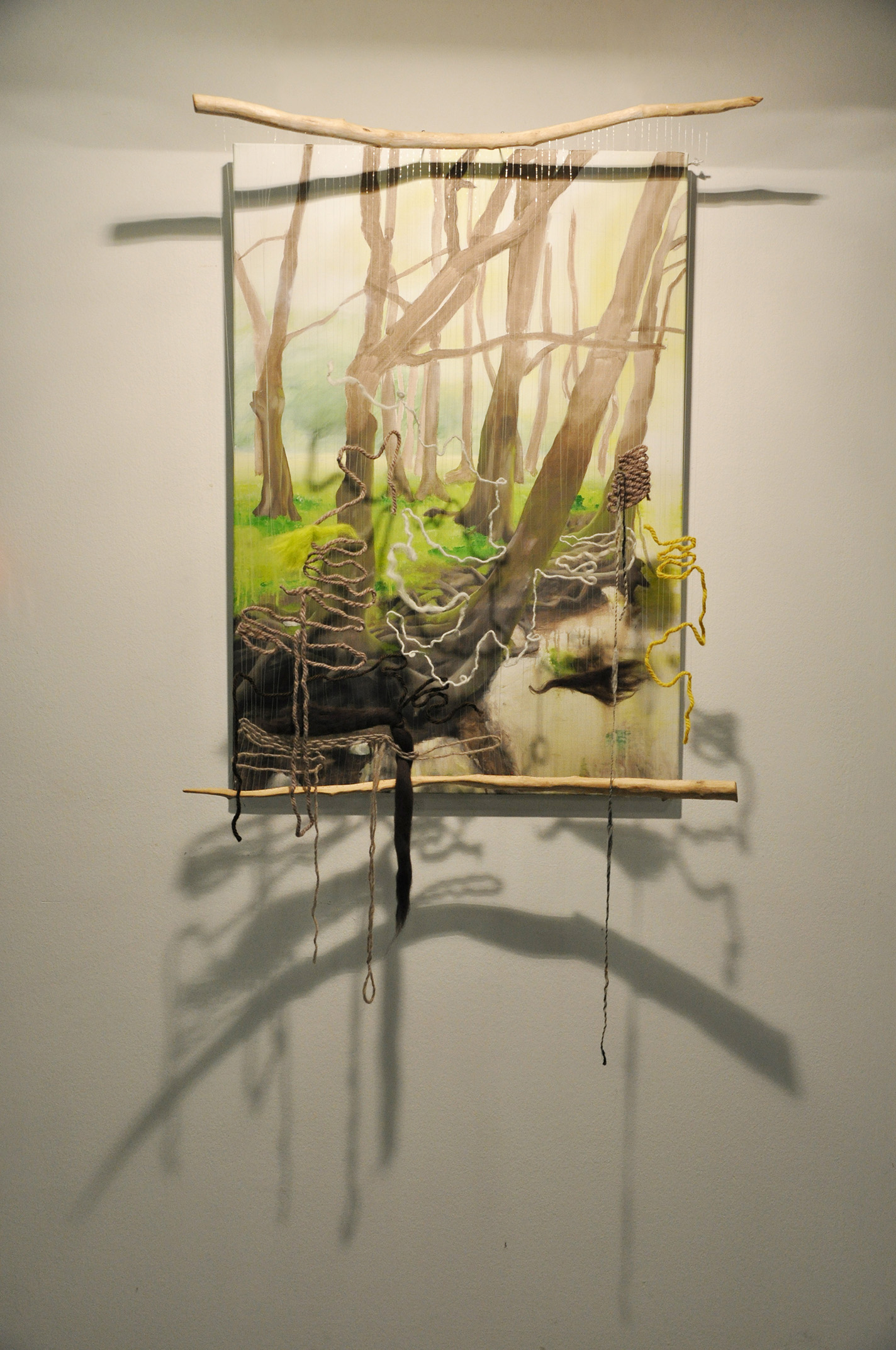 2017, akril na platno, les, volna, laks, 100 x 70 cm